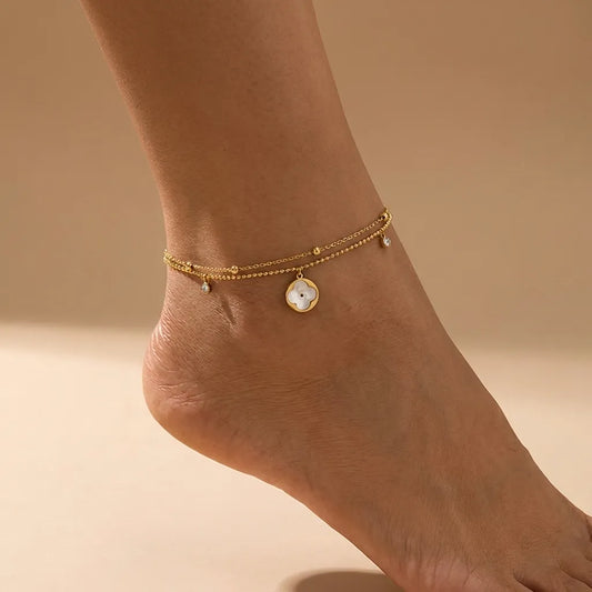 Isabella Clover Charm Anklet - Joie d’Or