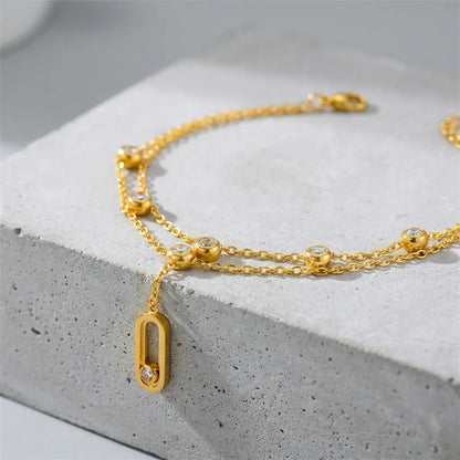 Isola Crystal Charm Anklet - Joie d’Or