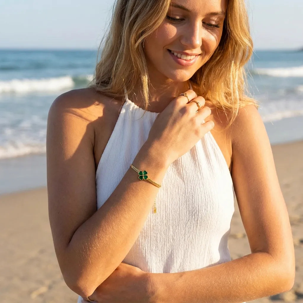 Emerald Clover Bracelet - Joie d’Or