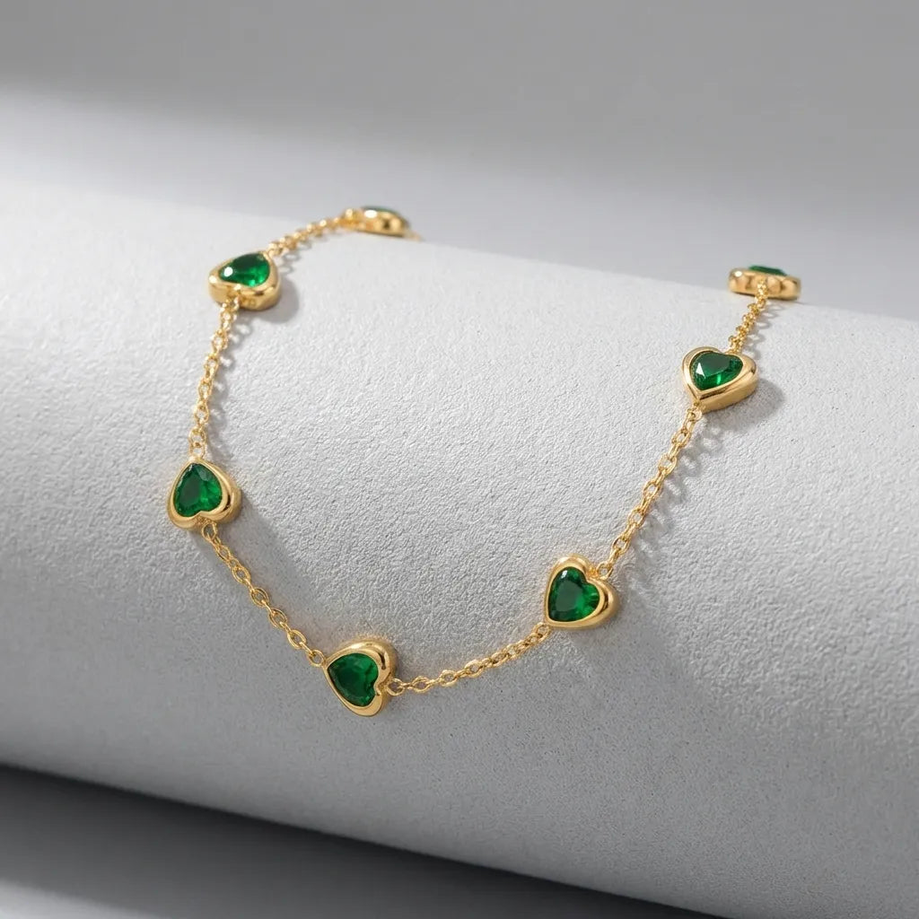 Francia Green Heart Bracelet - Joie d’Or