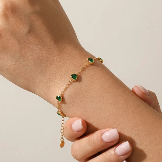 Francia Green Heart Bracelet - Joie d’Or