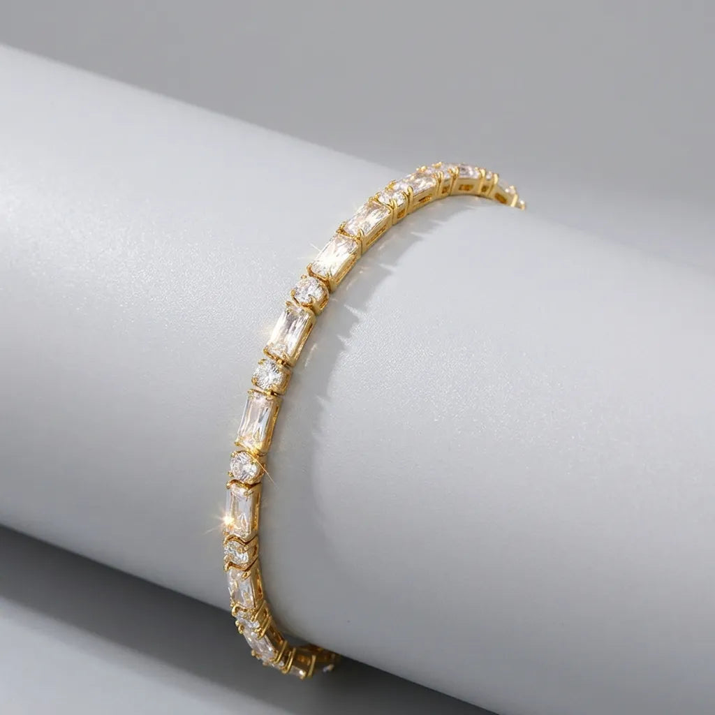 Aurélie Crystal Tennis Bracelet - Joie d’Or
