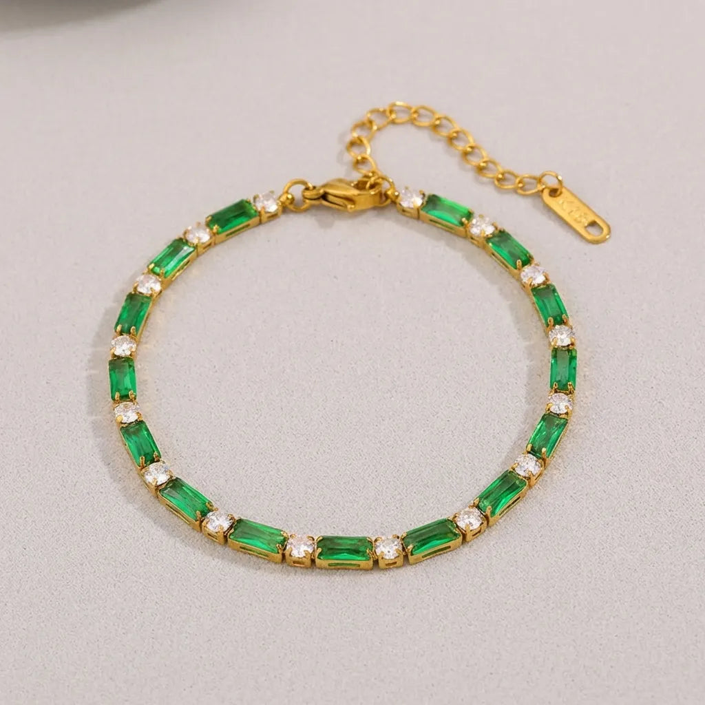 Aurélie Crystal Tennis Bracelet - Joie d’Or