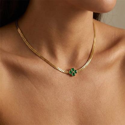 Emerald Clover Necklace - Joie d’Or