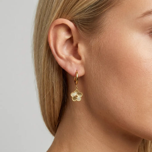 Rowena Flower Hoop Earrings