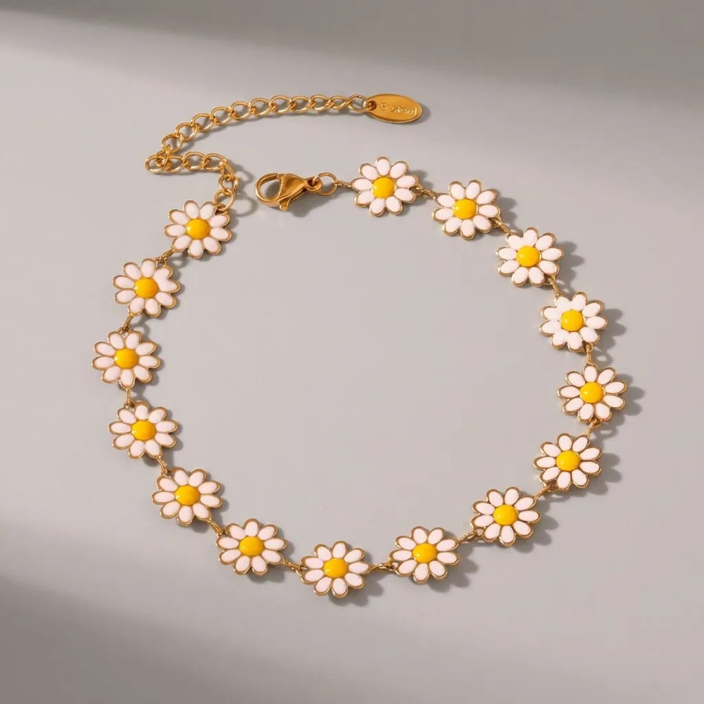 Fiona White Flowers Anklet - Joie d’Or