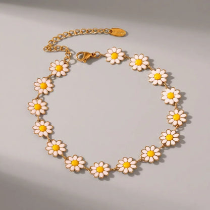 Fiona White Flowers Anklet - Joie d’Or