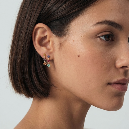 Aurélie Glimmer Cluster Earrings - Joie d’Or