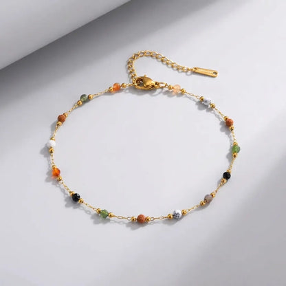 Aurélie Color Bead Anklet - Joie d’Or
