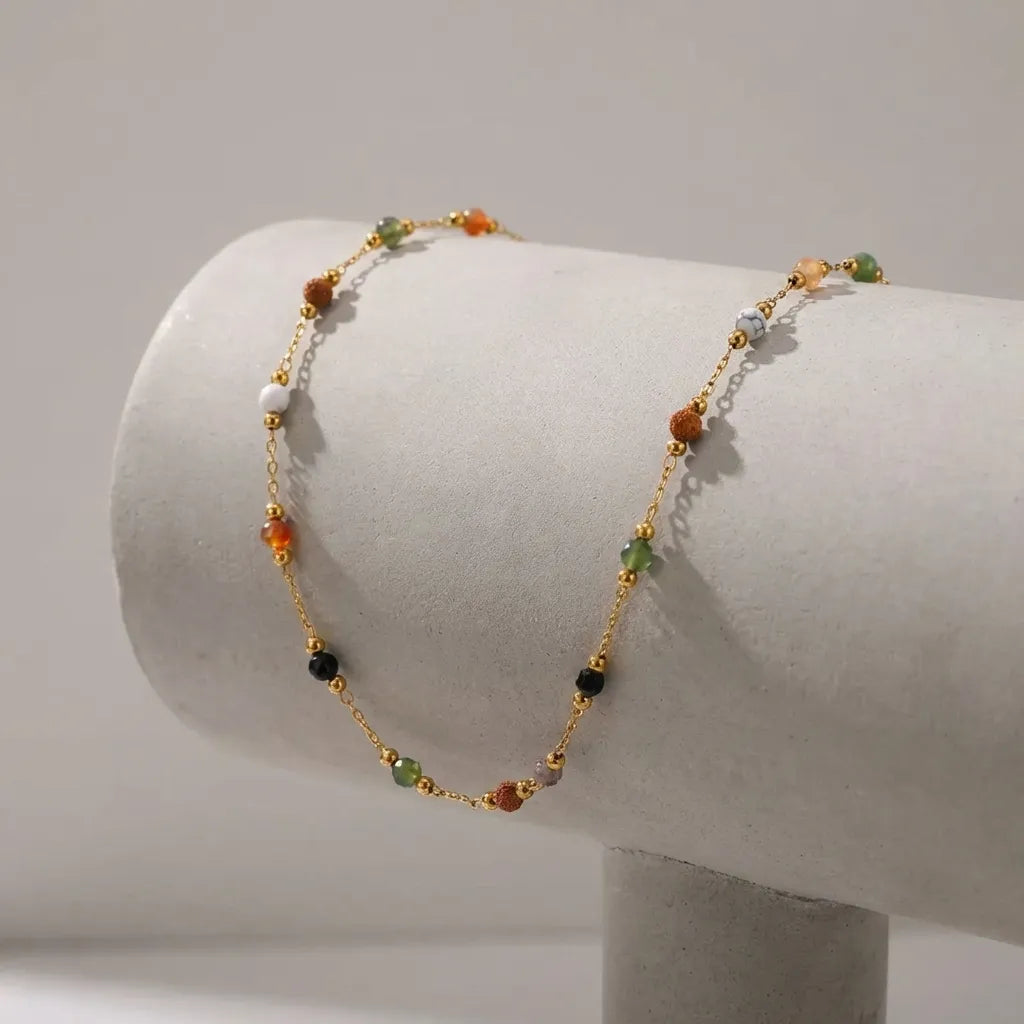 Aurélie Color Bead Anklet - Joie d’Or