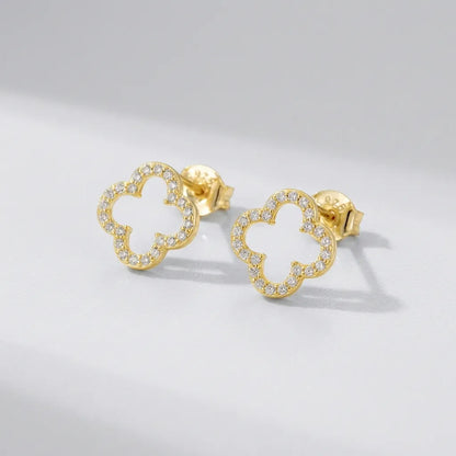 Aurélie Crystal Clover Earrings - Joie d’Or