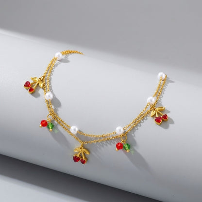 Chiara Cherry Pearl Anklet - Joie d’Or