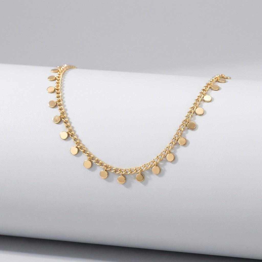 Lucie Small Dot Charm Anklet - Joie d’Or