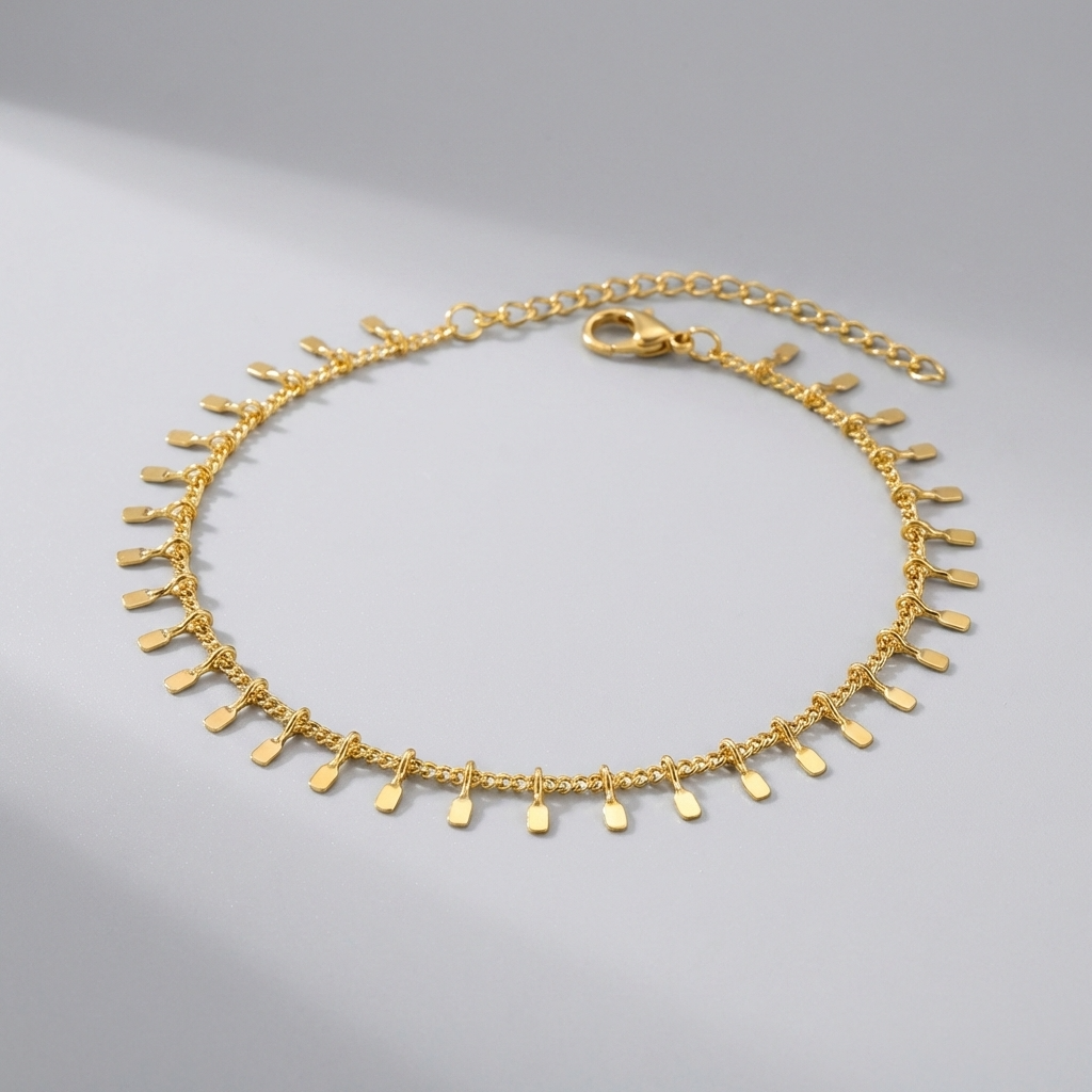 Élise Gold Tassel Anklet - Joie d’Or