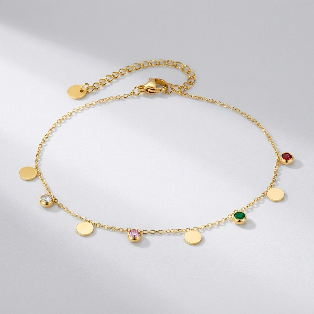 Léna Gold Drops Anklet - Joie d’Or