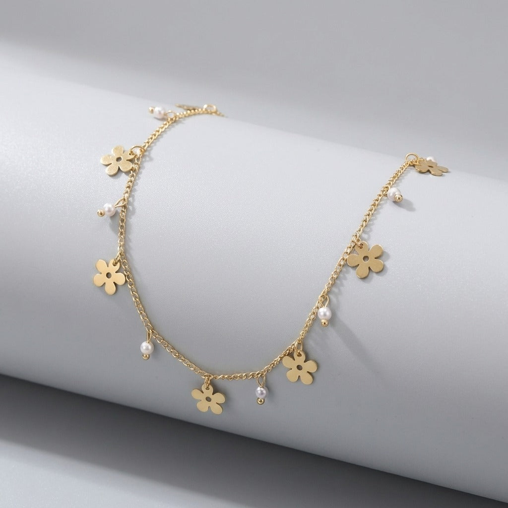 Emma Flower Gold Anklet - Joie d’Or