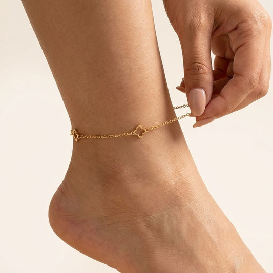 Emma Clover Gold Anklet - Joie d’Or
