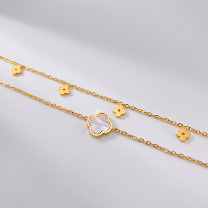 Léa Gold Clover Anklet - Joie d’Or