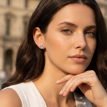 Aurélie Crystal Heart Earrings - Joie d’Or