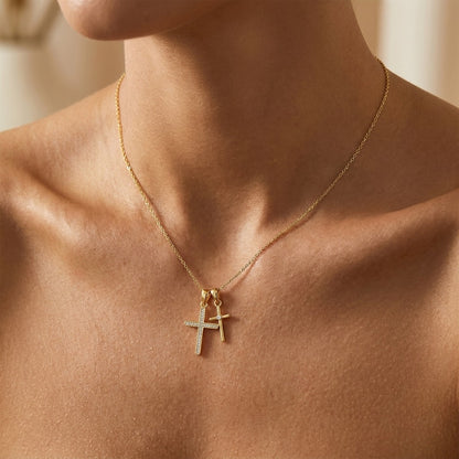 Camille Double Cross Necklace - Joie d’Or
