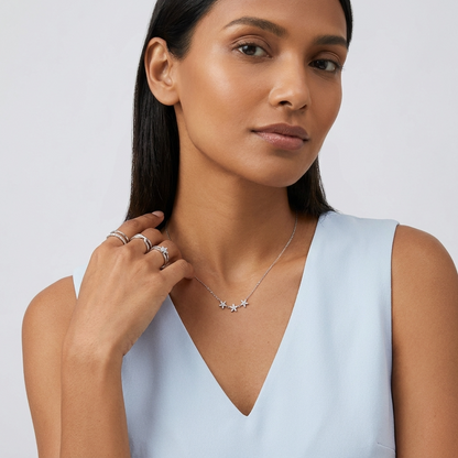 Maia Crystal Flower Necklace - Joie d’Or