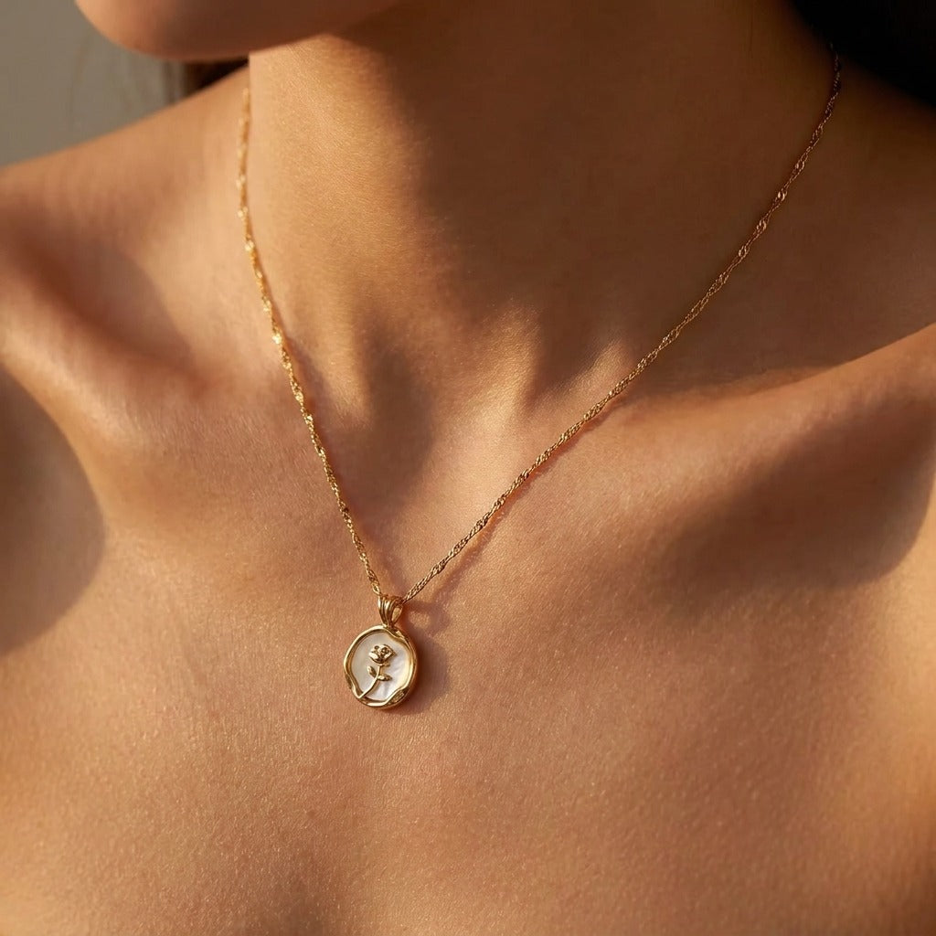 Rose Gold Pendant Necklace - Joie d’Or