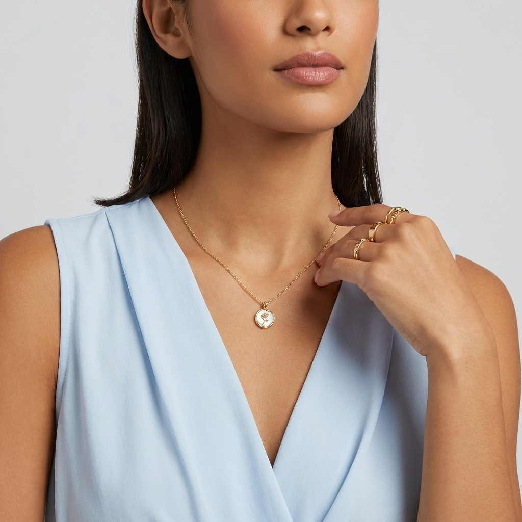 Rose Gold Pendant Necklace - Joie d’Or