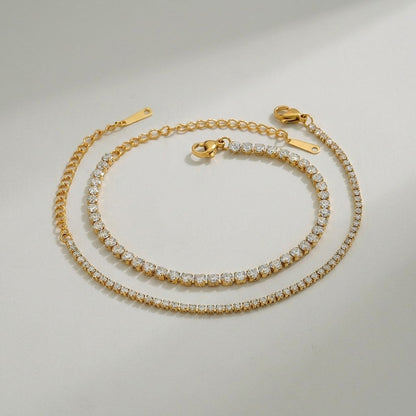Léa Double Tennis Bracelet Set - Joie d’Or