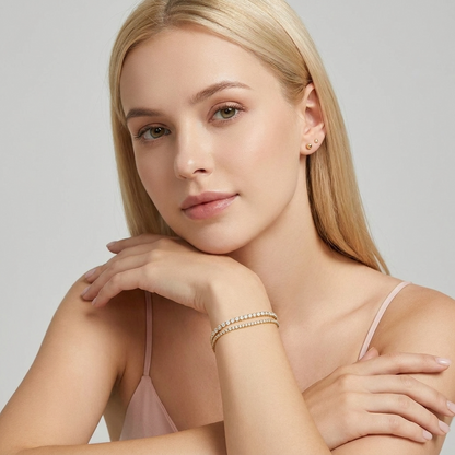 Léa Double Tennis Bracelet Set - Joie d’Or