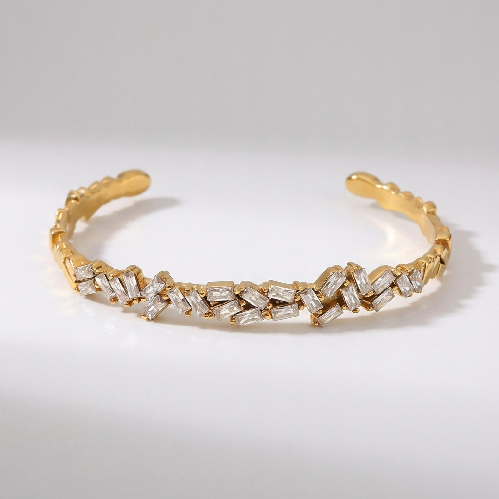 Amélie Radiant Gold Crystal Bangle - Joie d’Or