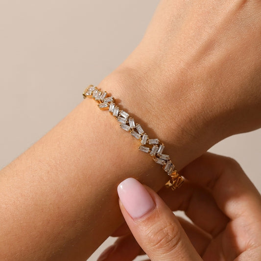 Amélie Radiant Gold Crystal Bangle - Joie d’Or