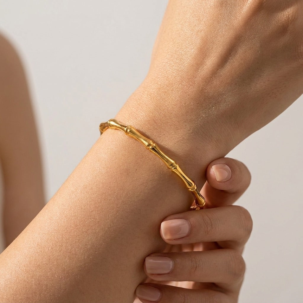 Emma Bamboo Gold Bangle - Joie d’Or