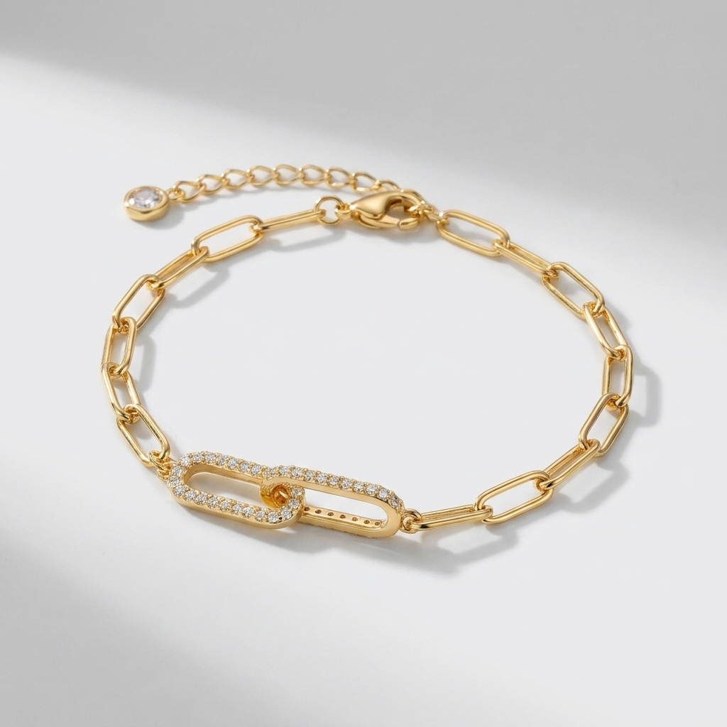 Aurélie Pavé Link Bracelet - Joie d’Or