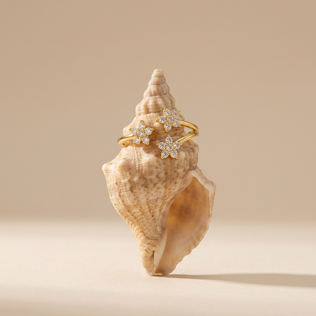 Lydia Crystal Flowers Ring - Joie d’Or