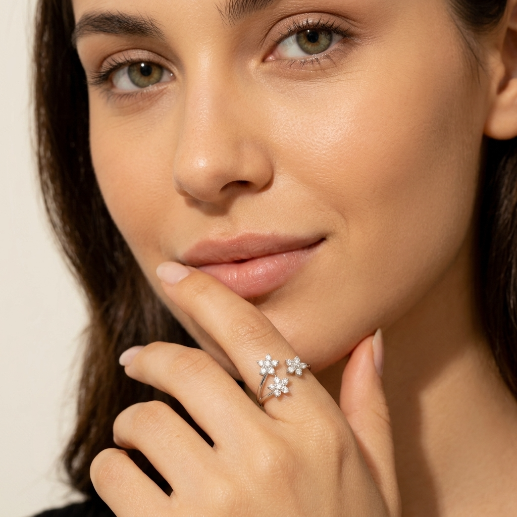 Lydia Crystal Flowers Ring - Joie d’Or