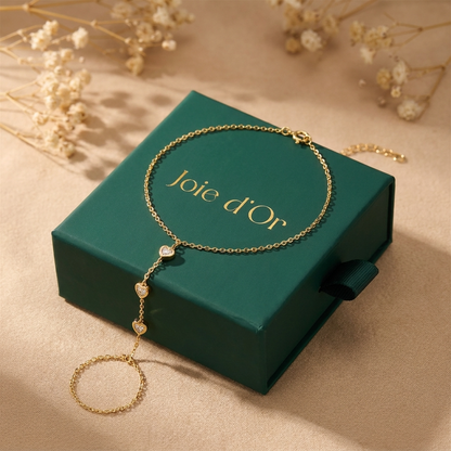 Amélie Crystal Heart Bracelet - Joie d’Or