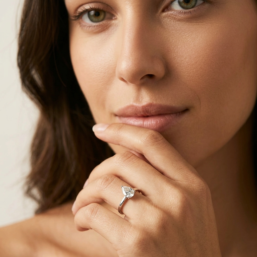 Eva Crystal Drop Silver Ring - Joie d’Or