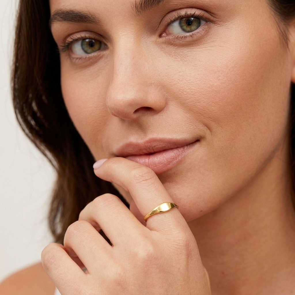 Élodie Minimal Signet Ring - Joie d’Or