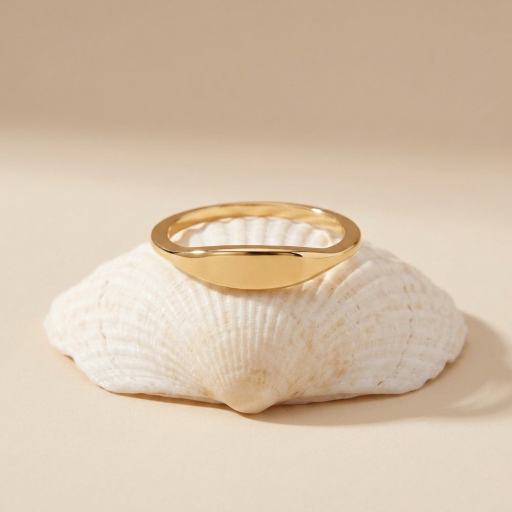 Élodie Minimal Signet Ring - Joie d’Or