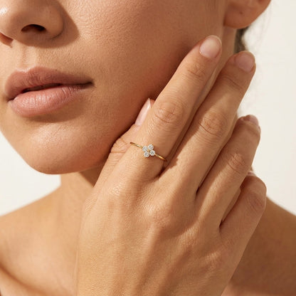 Mia Crystal Clover Ring - Joie d’Or