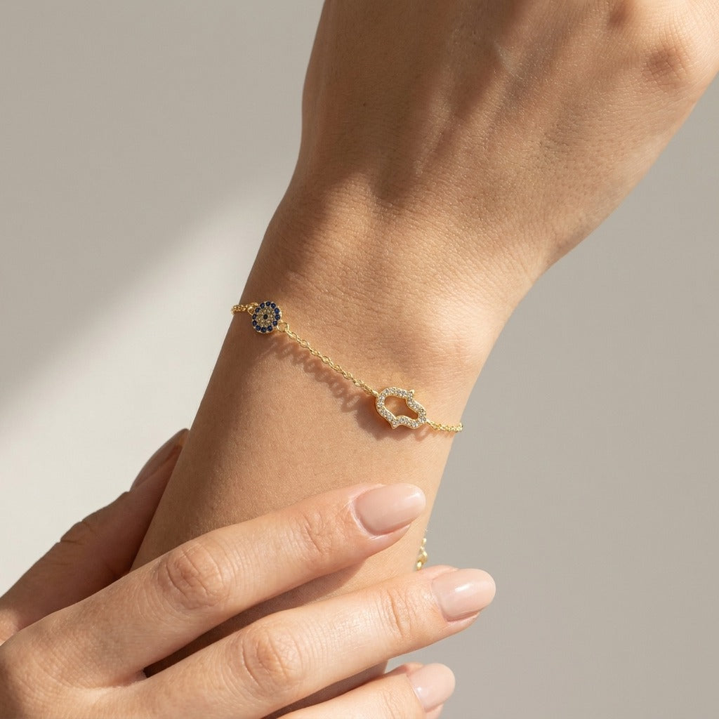 Chloé Hamsa & Evil Eye Bracelet - Joie d’Or