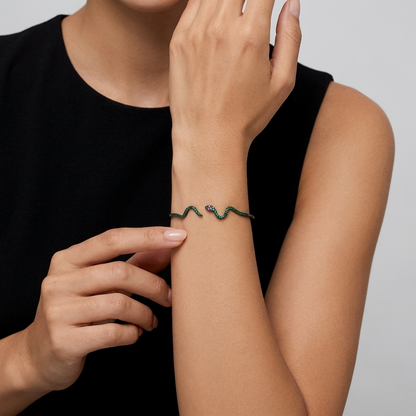 Liana Crystal Snake Bangle - Joie d’Or