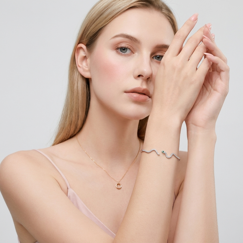 Liana Crystal Snake Bangle - Joie d’Or