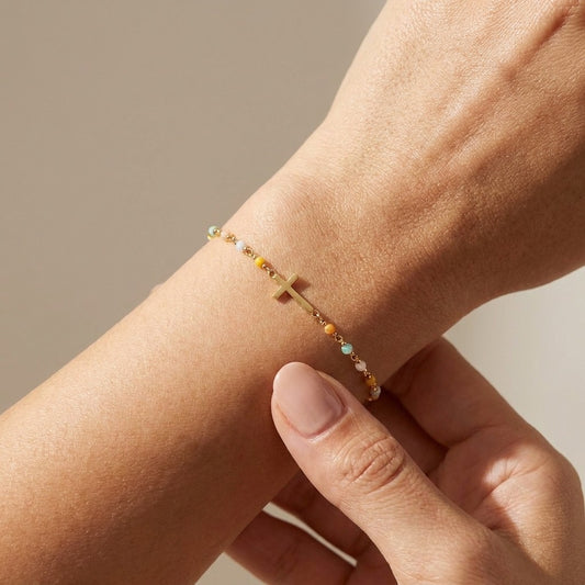 Amélie Cross Bead Bracelet - Joie d’Or