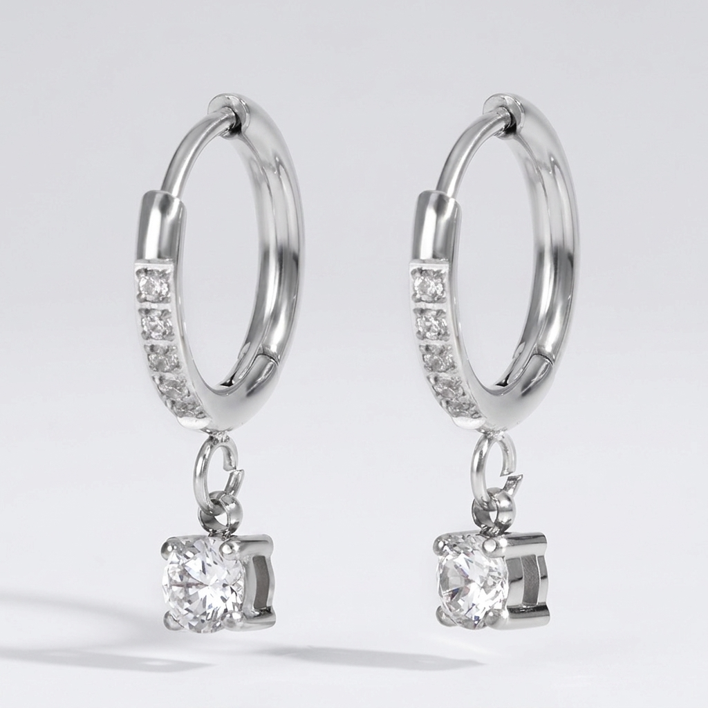 Aurélie Crystal Silver Earrings