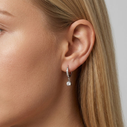 Aurélie Crystal Silver Earrings