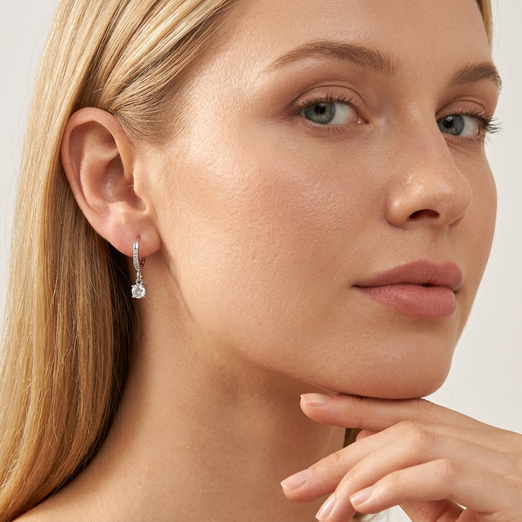 Aurélie Crystal Silver Earrings