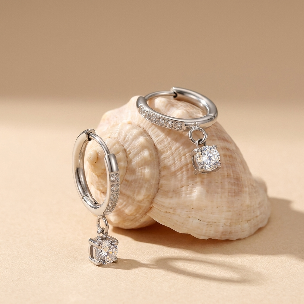 Aurélie Crystal Silver Earrings - Joie d’Or