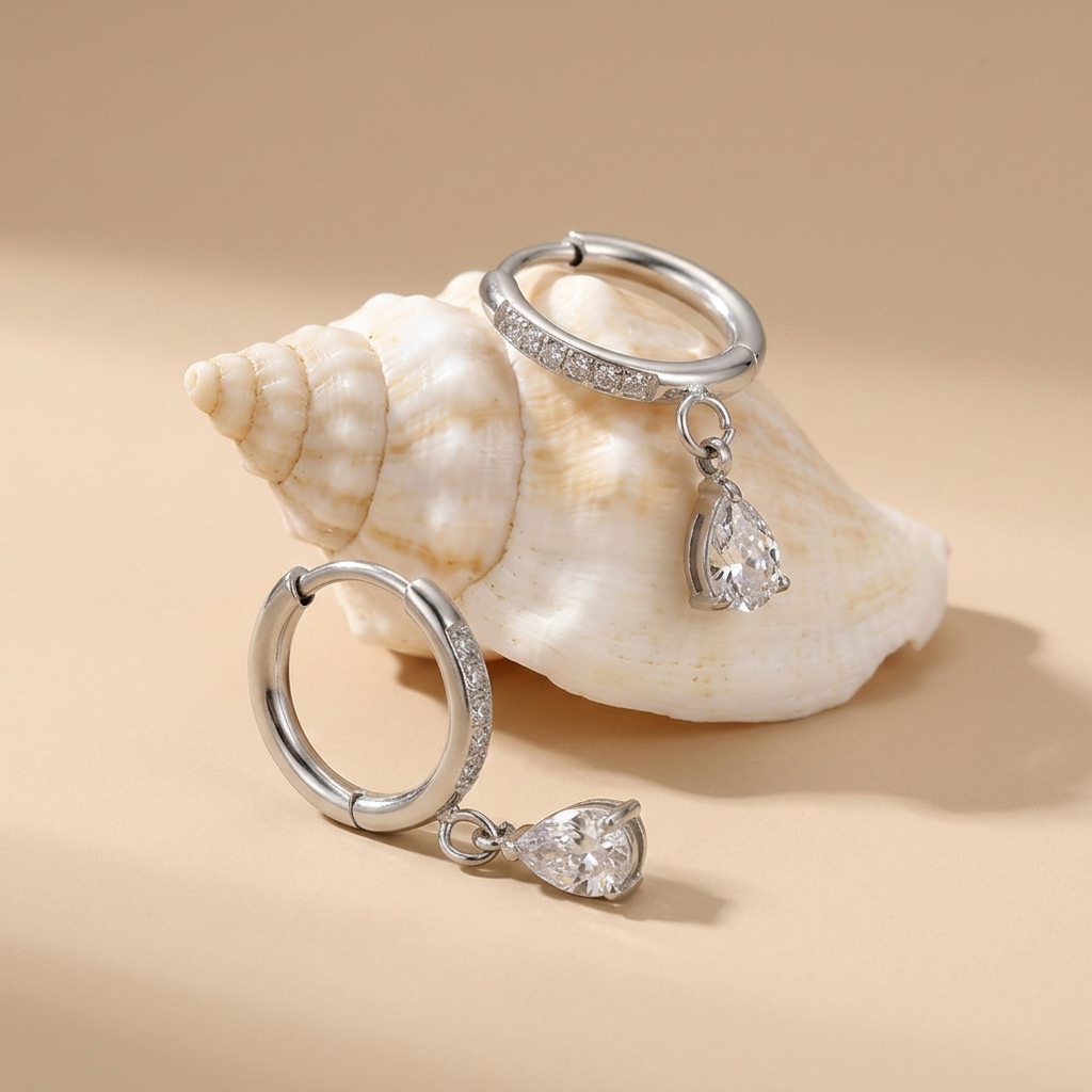 Aurélie Crystal Water Drop Silver Earrings