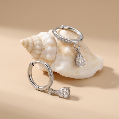 Aurélie Crystal Water Drop Silver Earrings